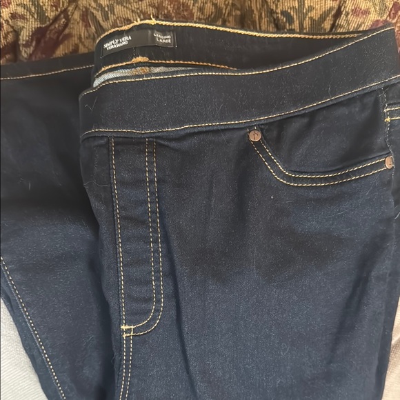 Vera Wang Blue Jeggings w Classic Indigo Wash elastic waist cute skinny jeans - Picture 1 of 4